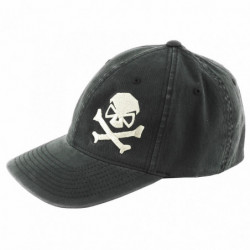 PHU SKULL FLEX HAT BLK/WHI L/XL