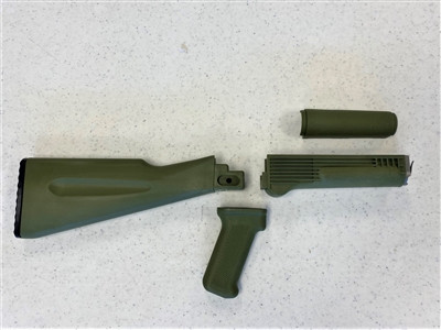 CSS AK47/AK74/AKM Stockset - Handguard (with Heat Shield), Warsaw Stock, Pistol Grip - OD Green