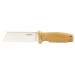 Camillus Swedge Fixed Knife Blade Silver Chisel Point 4.3" Tan Handle