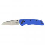 Hogue Deka Folding Knife Plain Edge Modified Wharncliffe Silver Blade 3.25" Blue Handle