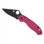 Spyderco Para 3 Lightweight Folding Knife Black Blade 2.92" Pink FRN Handle