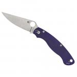 Spyderco Military 2 Folding Knife Silver Blade 4" Blue G10 Handle