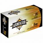 Armscor 9mm 124 Grain Jacketed Hollow Point 20/500