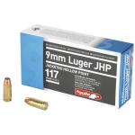 Aguila Ammunition Pistol 9x19 Luger 117Gr Jacketed Hollow Point 50/500