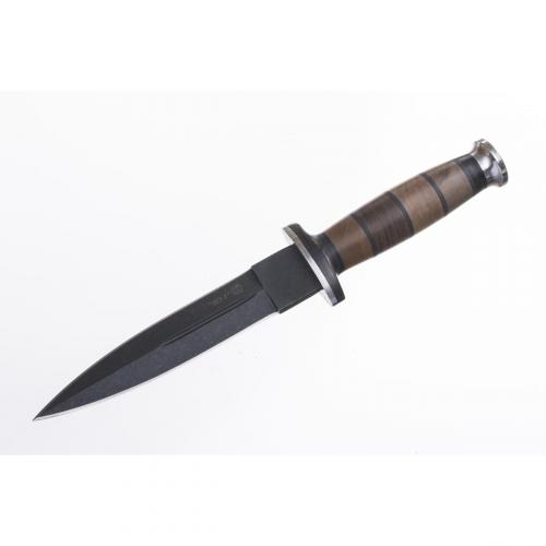 Kizlyar Knife KO-1. Stonewash. Wood/Leather Grip photo