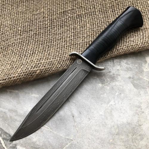 Baranov Bulat Knife T002-NR40 Stacked Leather photo