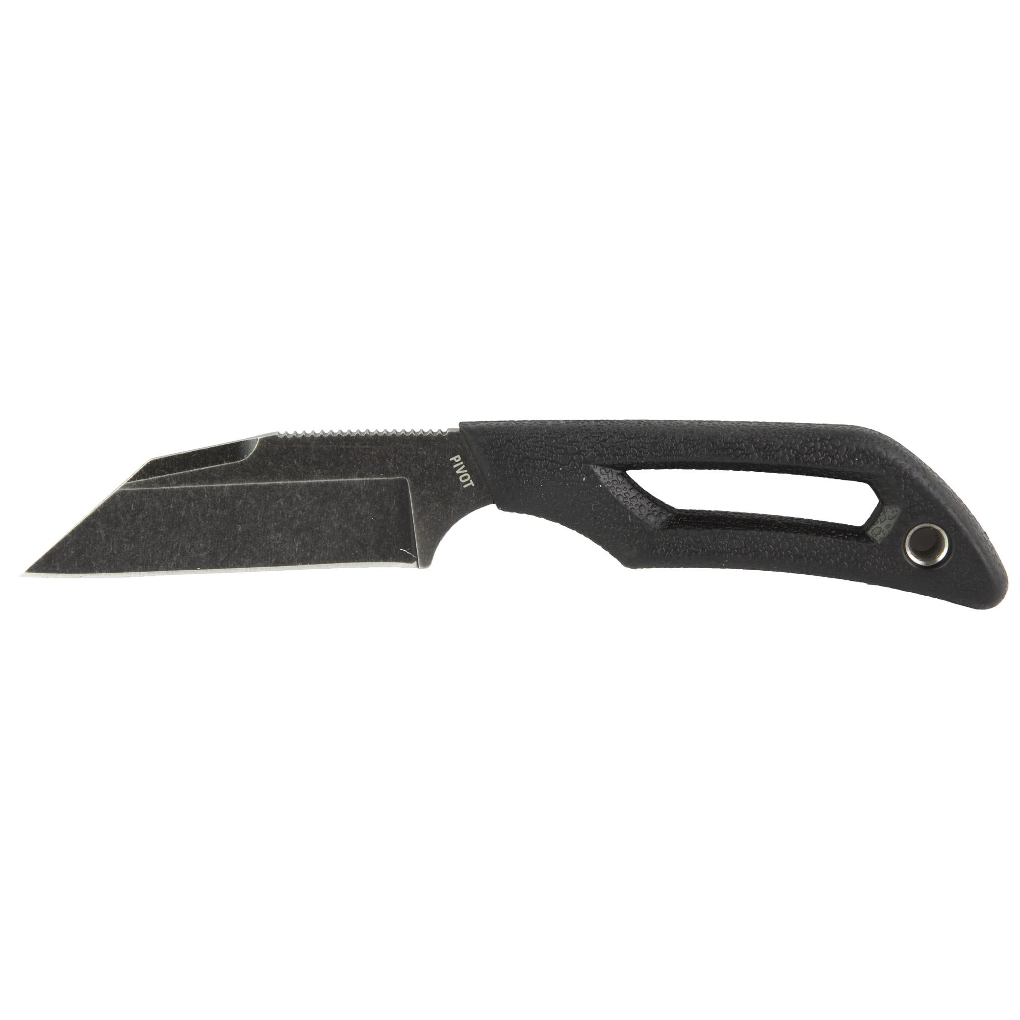 Outdoor Edge Pivot Fixed Blade Knife 2.6 8Cr13MoV BlackStone Wharncliffe  Blade, Black Rubberized TPR Handle, Polypropylene Sheath - KnifeCenter -  PKWC-2C
