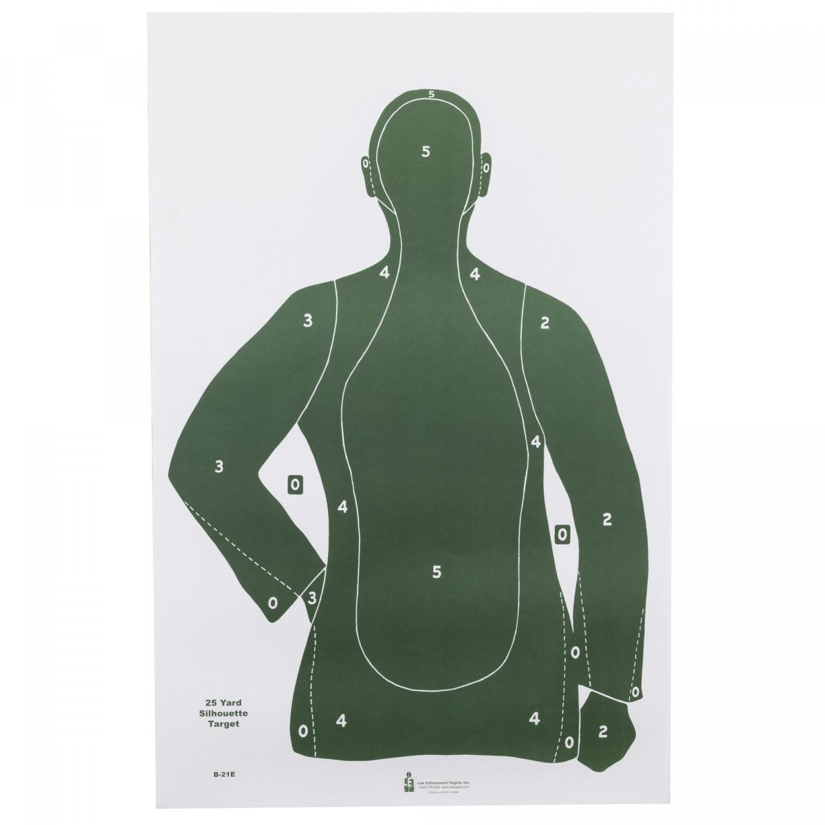 Action Targets B-21E Green 100Pk - 4Shooters