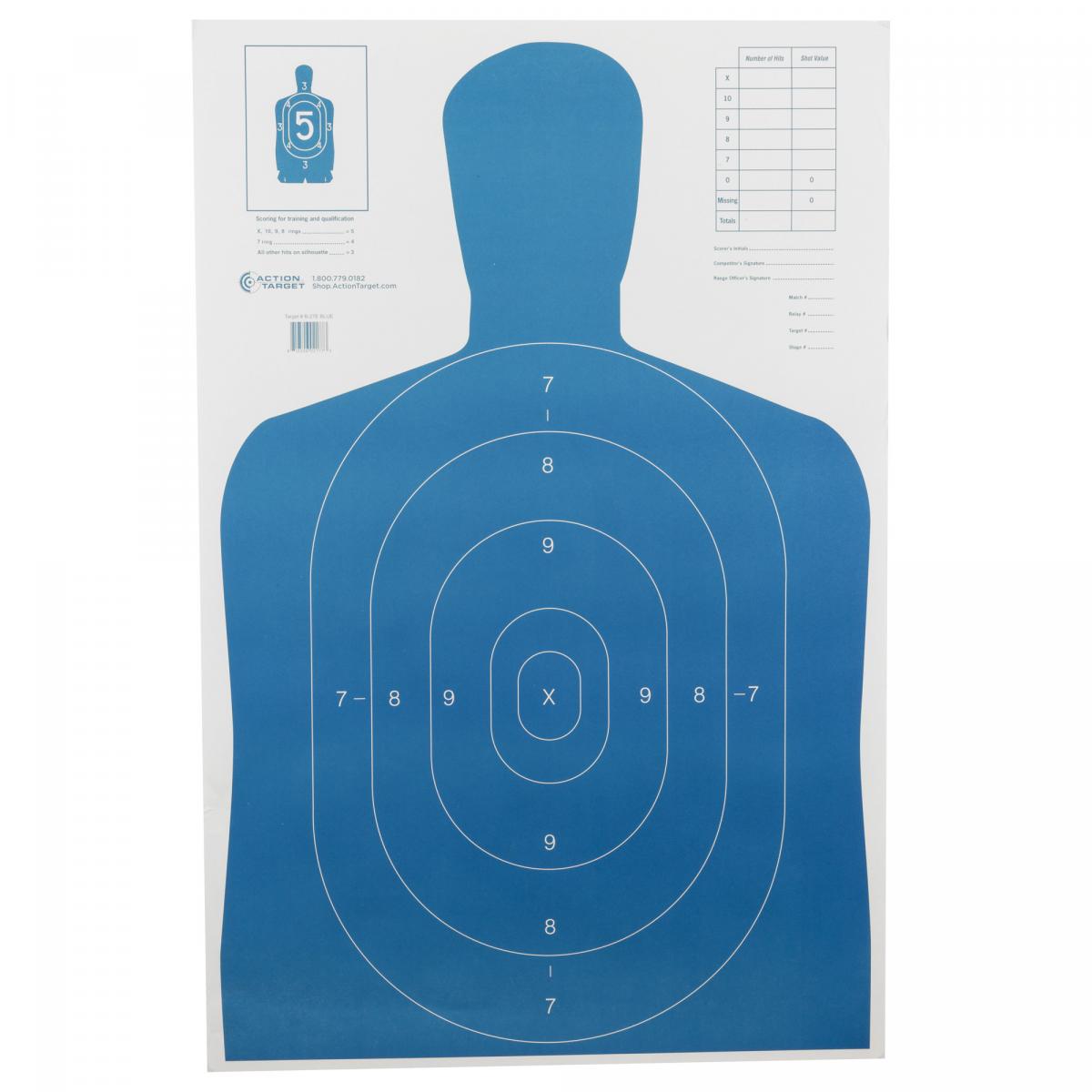 Action Targets B-27E Economy Blue 100Pk - 4Shooters